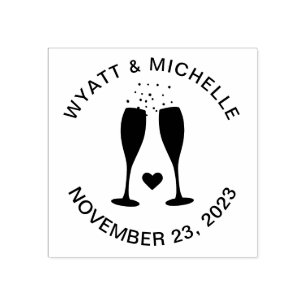 Carimbo De Borracha Casamento de Celebração de Champanhe / Personaliza