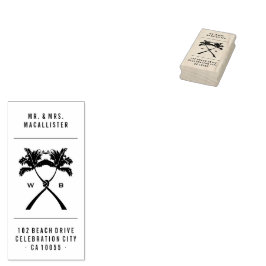 Carimbo De Borracha Casamento de Destino Tropical de Palmeiras