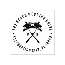 Carimbo De Borracha Casamento de Destino Tropical de Palmeiras