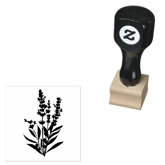 Carimbo De Borracha Casamento de Flores de lavanda (Carimbado)