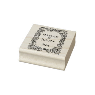 Carimbo De Borracha Casamento de Vintage Bird & Flowers, Aniversário