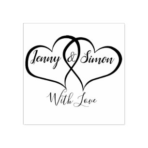 Carimbo De Borracha Casamento dobro personalizado costume do coração