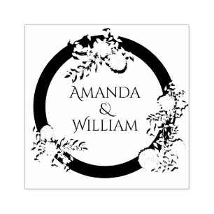 Carimbo De Borracha Casamento finamente florescido