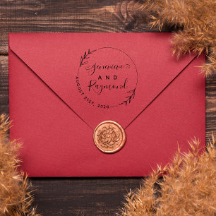 Carimbo De Borracha Casamento Mão-Indicado por letras moderno do casa