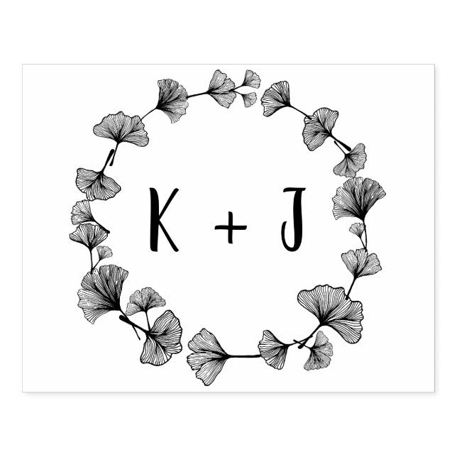 Carimbo De Borracha Casamento Monograma Grande (Impressão)