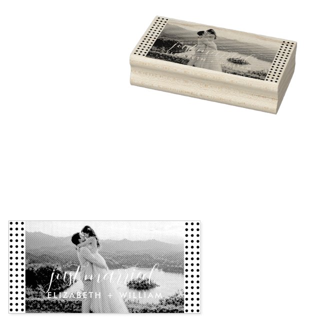 Carimbo De Borracha Casamento personalizado com bolinhas douradas e pr (Carimbado)
