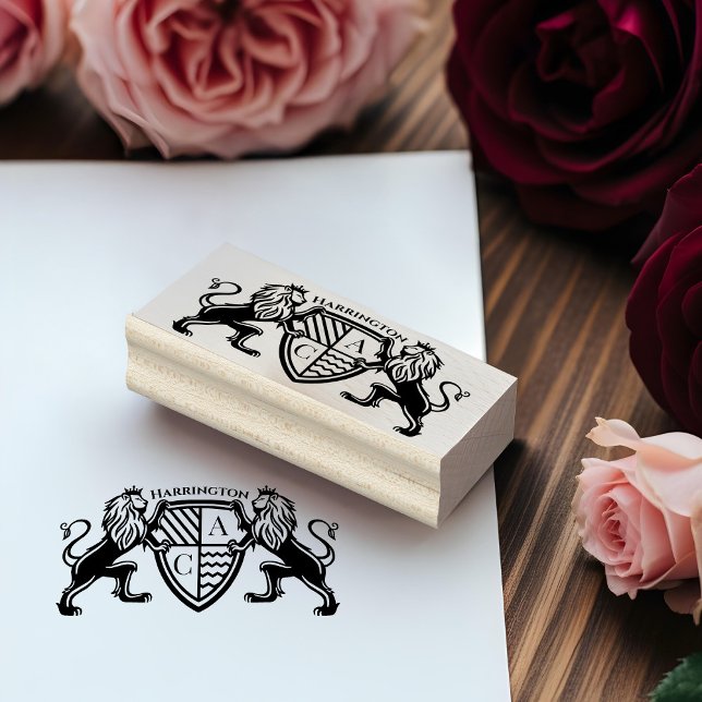 Carimbo De Borracha Casamento Real Muse Medieval do Leão de Fantasia (Royal Muse Medieval Fantasy Lion Emblem Wedding Rubber Stamp)