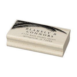 Carimbo De Borracha Casamento Verde Botânico Moderno Elegante