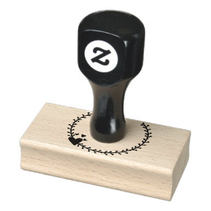 Carimbo De Borracha casamento wreath laurel