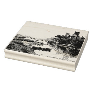 Carimbo De Borracha Castelo de Laugharne, Gales - Ruínas de Romance