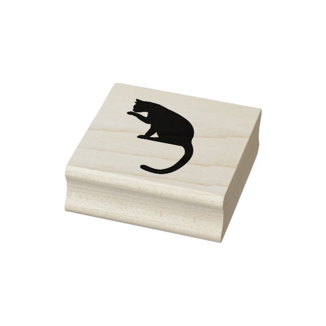 Carimbo De Borracha Cat Limpando seu Artesanato de patas e seu selo de (Carimbo)