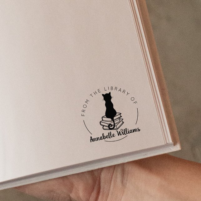 Carimbo De Borracha Cat Lover Da Biblioteca De, Livro (Criador carregado)