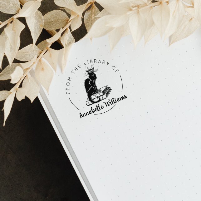 Carimbo De Borracha Cat Lover Da Biblioteca De, Livro (Criador carregado)