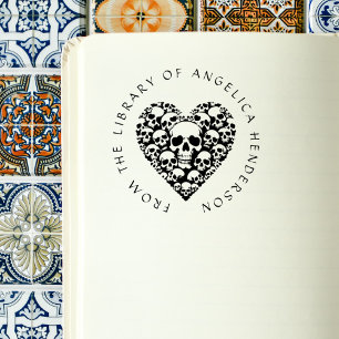 Carimbo De Borracha Catálogo de Biblioteca Personalizada do Heart Vint