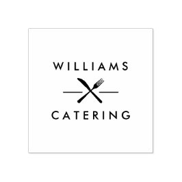 Carimbo De Borracha Catering do Logotipo da Faca do Fork Cruzada Russo