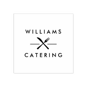 Carimbo De Borracha Catering do Logotipo da Faca do Fork Cruzada Russo