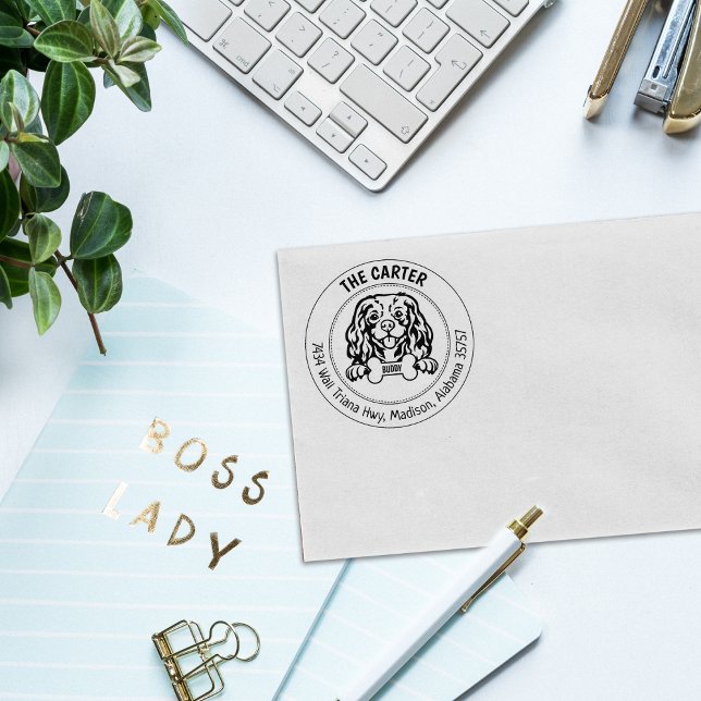 Carimbo De Borracha Cavalier King Charles Dog Residente Família (Criador carregado)