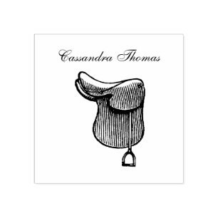 Carimbo De Borracha Cavalos - Arreios Equestres Elegantes Cor da Sela