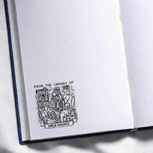 Carimbo De Borracha Caveira de Biblioteca Personalizada