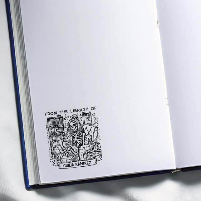 Carimbo De Borracha Caveira de Biblioteca Personalizada (Criador carregado)