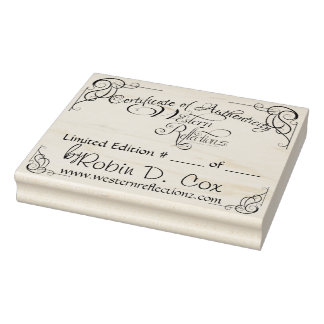 Carimbo De Borracha Certificado de autenticidade ~ Edição limitada