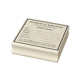 Carimbo De Borracha Certificate of Authenticity for Prints 