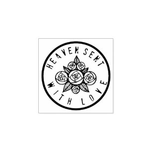 CARIMBO DE BORRACHA CÉU ENVIADO COM ROSAS AMANTES