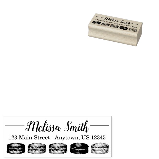 Carimbo De Borracha Chá da Tarde Festa de Chá de Noiva Macarons France (Carimbado)