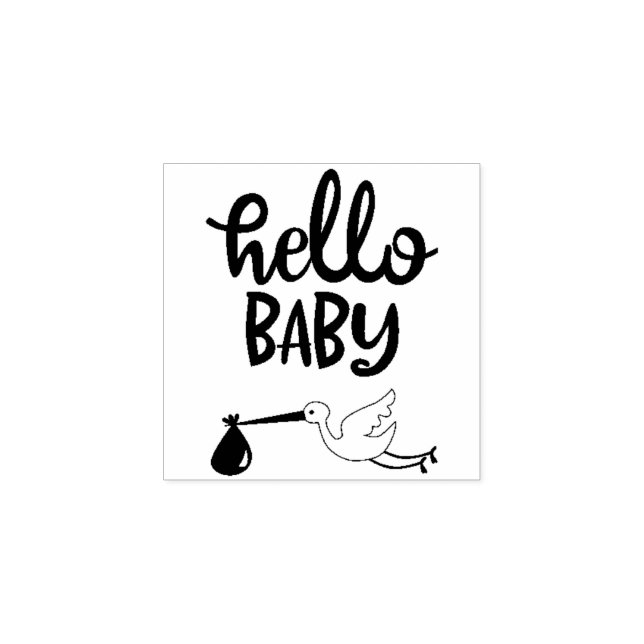 Carimbo De Borracha Chá de Bebê Hello (Impressão)