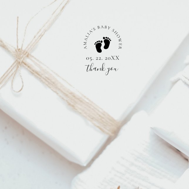 Carimbo De Borracha Chá de fraldas Obrigado Personalizado (Criador carregado)