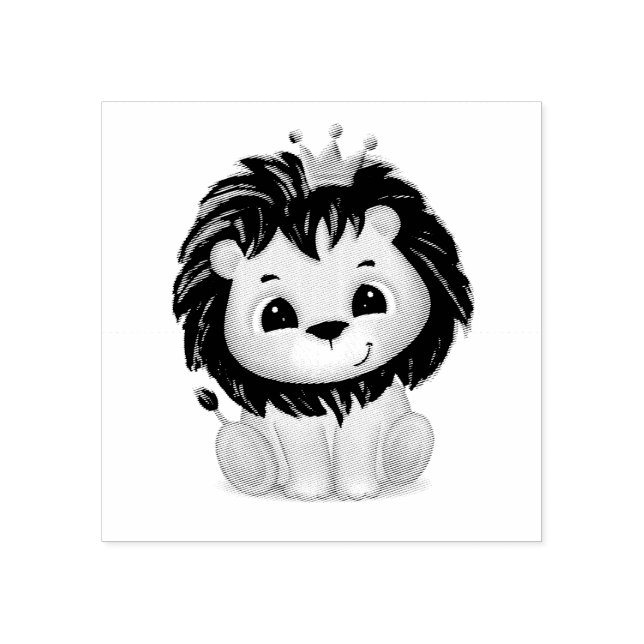 Carimbo De Borracha Chá de fraldas Pequeno Príncipe Leão (Impressão)