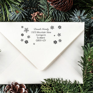 Carimbo De Borracha Charming Christmas Snowflake Address