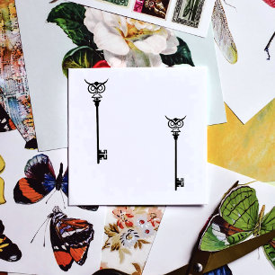 Carimbo De Borracha Chave tribal preta da coruja