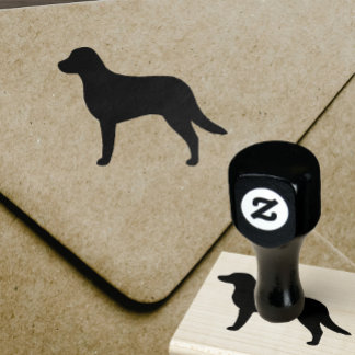 Carimbo De Borracha Chesapeake Bay Retriever Cachorro Silhouette
