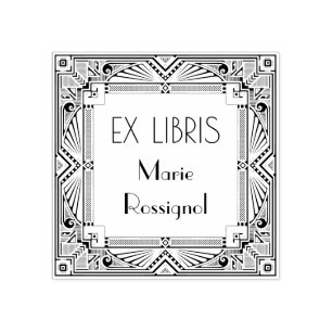 Carimbo De Borracha Chic French Art Deco Type Personal Name Ex Libris