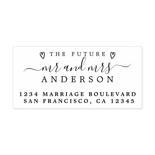 Carimbo De Borracha Chic Script Future Sr. Dr. Wedding Return Endereço (Impressão)