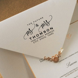 Carimbo De Borracha Chic Script Future Sr. Dr. Wedding Return Endereço