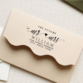 Carimbo De Borracha Chic Script Future Sr. Dr. Wedding Return Endereço