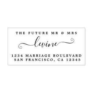 Carimbo De Borracha Chic Script Future Sr. Dr. Wedding Return Endereço