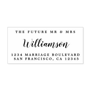 Carimbo De Borracha Chic Script Future Sr. Dr. Wedding Return Endereço