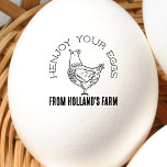 Carimbo De Borracha Chicken Business Funny Custom Egg Stamp<br><div class="desc">An original, illustrated, personalized egg stamper for your egg business! Customers will love the hen pun, "Henjoy your eggs"! Set yourself apart with these funny but classy chicken business stamps and stamp your eggs with cute hen art sure to make your customers smile! The decorative hen design features an original...</div>