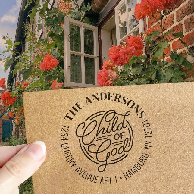 Carimbo De Borracha Child Of God Christian Bible Return Address (Criador carregado)