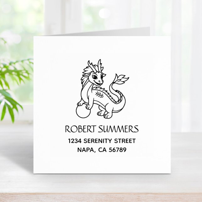 Carimbo De Borracha Chinese Dragon Address (Criador carregado)