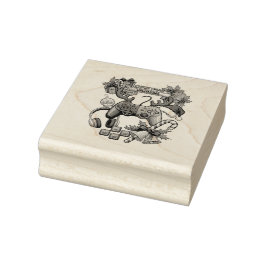 Carimbo De Borracha Christmas Wood Art Stamp