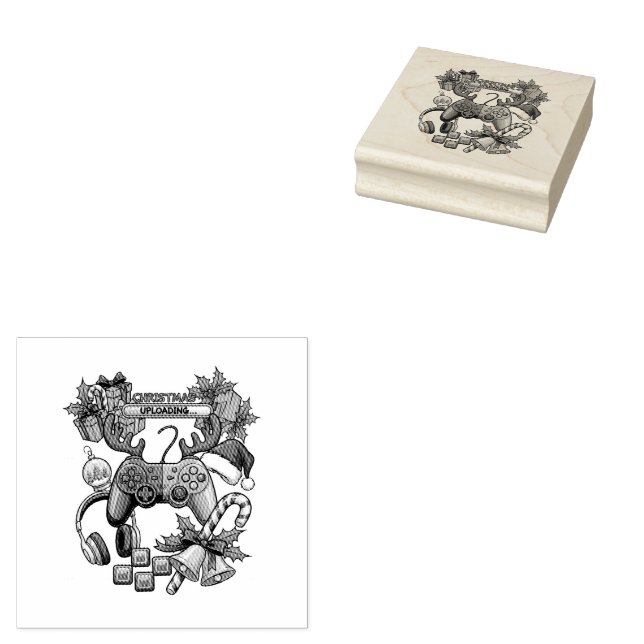 Carimbo De Borracha Christmas Wood Art Stamp (Carimbado)