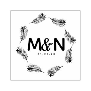 Carimbo De Borracha Circular de Folhas Tropicais do Logotipo de Casame