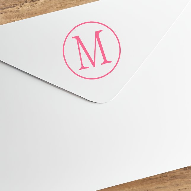 Carimbo De Borracha Circular - Letra Maiúscula Monograma (Criador carregado)