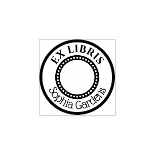 Carimbo De Borracha Círculo Interior Decorativo Da Expressão Ex Libr