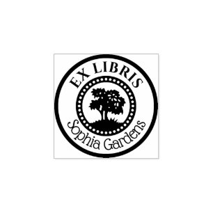 Carimbo De Borracha Círculo Interno Decorativo de Round Ex Libris com