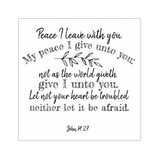 Carimbo De Borracha Citação Cristã Positiva: John 14:27